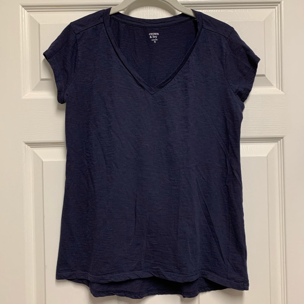 Navy V Neck Shirt by Crown and Ivy